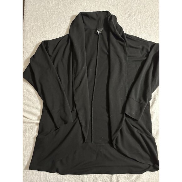 🌵4/$25  Ann Taylor Black Cardigan Women's Size Large L‎ Sweater Open Front - Picture 1 of 7